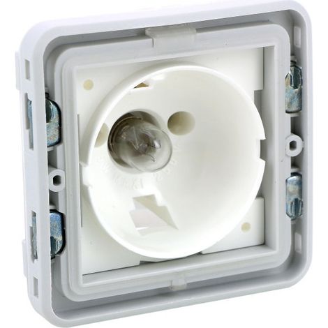 Legrand 069583 Zócalo estanco con indicador Plexo componible IP55 - gris y blanco