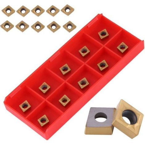 10 Plaquettes de Carbure CNC Outil de Tournage CCMT060204-HM YBC251 pour Acier Semi-Fini (1/4)