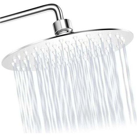 Pommeau de douche Weilan, XU, Pommeau de douche de salle de bain, Pommeau de douche rond anti-calcaire, Pommeau de douche monobloc en acier inoxydable pommeau de douche à économie d'eau - KZQ (1/4)