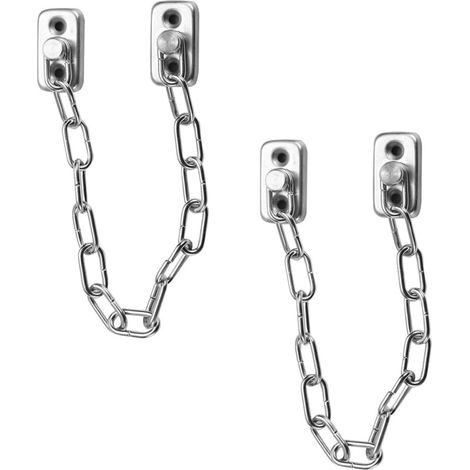 Verrous de Sécurité Lot de 2 Pièces en Acier Inoxydable Argenté Protection Antieffraction pour Fenêtres et Portes Coulissantes pour Portes Patio et Fenêtres à Guillotine