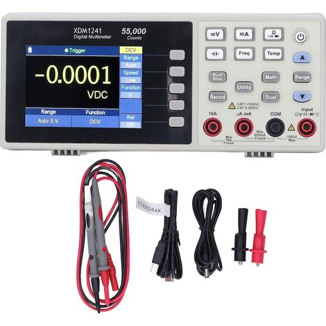 Multimètre numérique portable XDM1241, testeur tension courant résistance, 55000 points, batterie 3,7V (1/5)