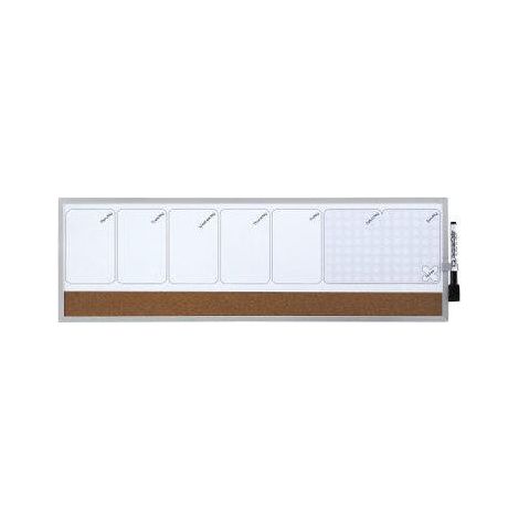 ORGANIZADOR SEMANAL MAGNETICO+TABLERO CORCHO HORIZONTAL 585x190MM NOBO 1903780 (1/4)