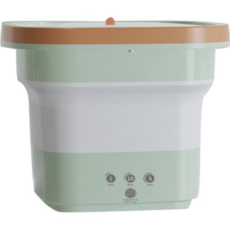 Mini lavatrice, grande capacità 4,5 litri, pieghevole, con secchio di scarico, ideale per i viaggi (verde) (1/4)