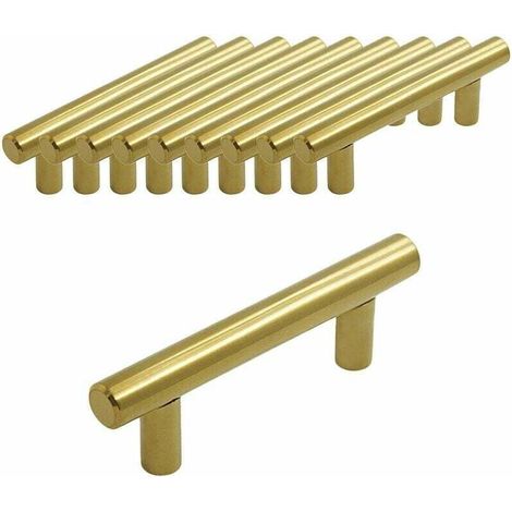 Poignée de type T poignée de porte de tiroir de cuisine 10 pièces couleur brossé diamètre de la tige 10 distance des trous 160 (1/5)