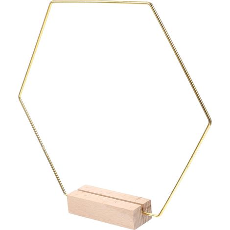 de 1 décoration de table hexagonale en métal avec base en