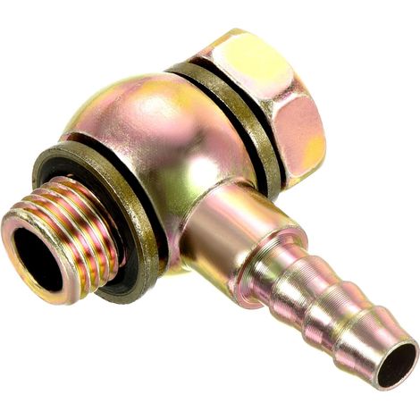 Tuyau Barbillon Raccord Coude 8mm M12x1,25 Carbone Acier Doré (1/5)