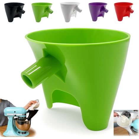 Entonnoir à farine pour robot pâtissier Kitchen Aid Artisan KSM150, protection anti-éclaboussures pour robots pâtissiers inclinables de 4,5 et 5 pintes, outil de cuisson lavable au lave-vaisselle et s (1/4)