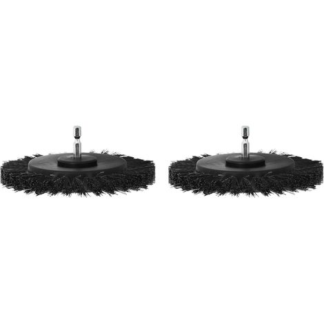 Lot de 2 têtes de brosse de 8,9 cm (3,5 pouces) pour perceuse électrique, embout durable pour la décoration de tapis, noir (1/5)