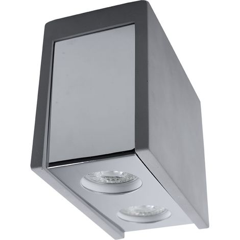Deckenlampe Flurleuchte Deckenleuchte Schlafzimmerlampe Wohnzimmerleuchte Küchenlampe, Metall Beton grau, GU10 2 Flammig, L 18 cm (1/5)