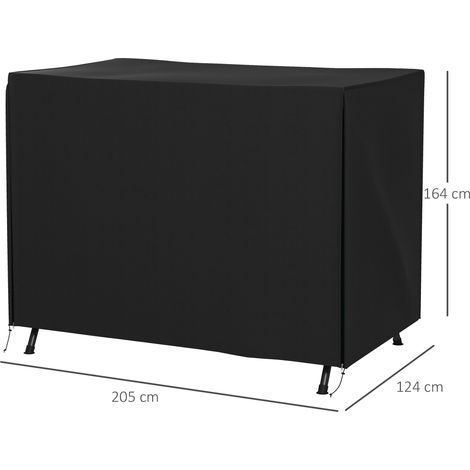 Fodera impermeabile per altalena da giardino 3 posti 205x124x164 cm nera (1/5)