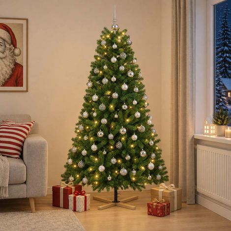vidaXL Árbol de Navidad artificial con bolas 240 cm 300 LED (1/5)