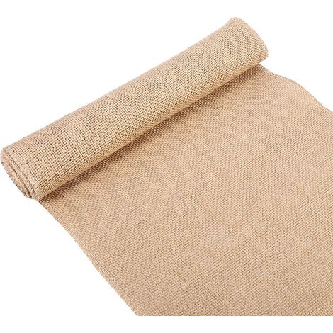 Chemin de table rustique en toile de jute naturelle, ruban de jute, pour décoration intérieure, mariage ou fête, 30 x 200 cm