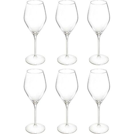 Lot de 6 verres à vin 34cl – Verre transparent – Forme ronde – Passent au lave-vaisselle – Secret De Gourmet
