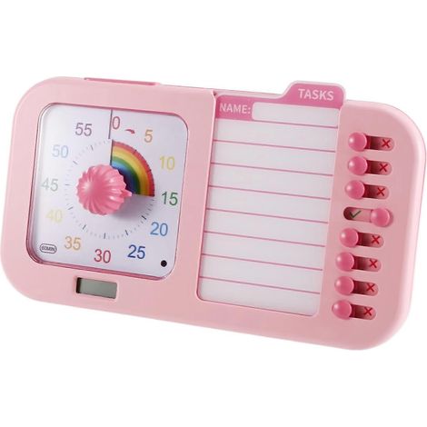 Minuteur visuel 3 en 1 pour enfants et adultes atteints de TDAH, avec tableau de planification, minuteur de tâches, tableau des corvées et outil de planification visuelle. (1/5)
