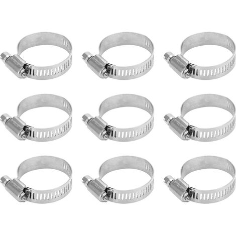 Collier de serrage tuyau 20 pièces, vis hexagonale extérieure fente interne, inox 304, fixation étau robuste pour raccord plomberie, lot de serre-flexibles. (1/5)