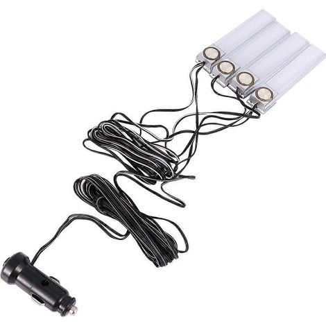 1 ensemble de lampes d'ambiance LED d'intérieur avec lumières clignotantes colorées pour voiture-10X2cm-Colorful (1/3)