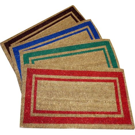Tappeto da esterno zerbino asciuga passi tappetino fuori porta cm 40x75 in cocco spessore cm 1.5 casa negozio androne portone - colorigenerali: ROSSO (1/4)