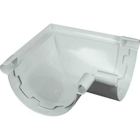 Nicoll – Raccord pour gouttière angle à coller 90° en PVC blanc – Soudure à froid pour étanchéité – Compatible gouttières demi-rondes LG25 (1/4)