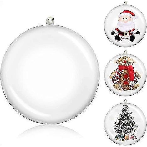Boules de Noël transparentes : 10 boules en plastique transparent à remplir, décorations de Noël (1/5)