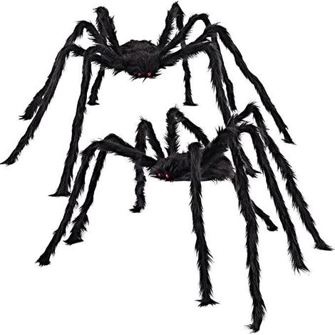 Décoration Halloween Exterieur, 2 Araignée Halloween géante 150cm, pour Deco Accessoire Halloween Decoration Intérieur (1/4)