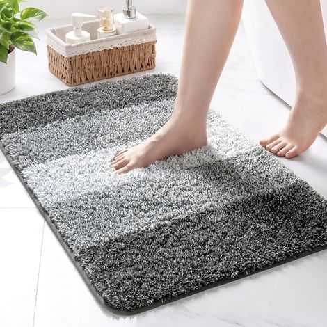 Tapis de Bain en Microfibre, 50 x 80 CM, Gris (1/5)