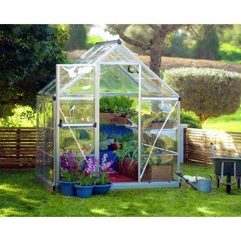 Canopia By Palram – Serre de jardin polycarbonate 2,3 m² – Dimensions 126x185x208 cm – Panneaux anti-UV – Structure aluminium résistante aux intempéries (1/5)