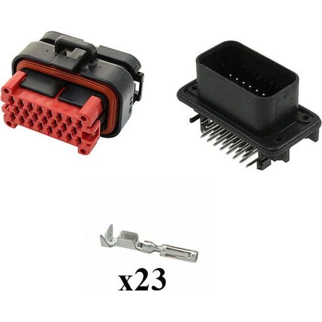 Kit Connecteur Ampseal  Mâle Femelle 23 Voies noir PCB 90°