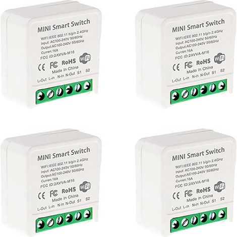mini relais intelligents WiFi, module de minuterie DIY pour interrupteur lumineux, application Smart Life/Tuya, télécommande sans fil (1/4)