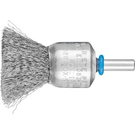 PFERD TOOLS Pinselbürste ungezopft PBU Ø20mm Schaft-Ø6 mm Edelstahl-Draht-Ø0,15 10 Stk