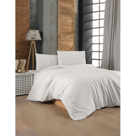 Funda nórdica, funda nórdica, ropa de cama Set 100% Algodón Blanco (1/3)