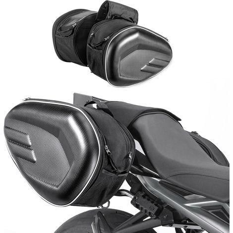 N/Y Motorcycle Saddle Bag 36-58L Waterproof Universal Motorcycle Panniers Side Bags Luggage Rain Cover Expandable Capacity