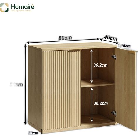 Colonnes de rangement, chêne, en beige 80 x 40 x 80 cm HOMAIRE (1/5)