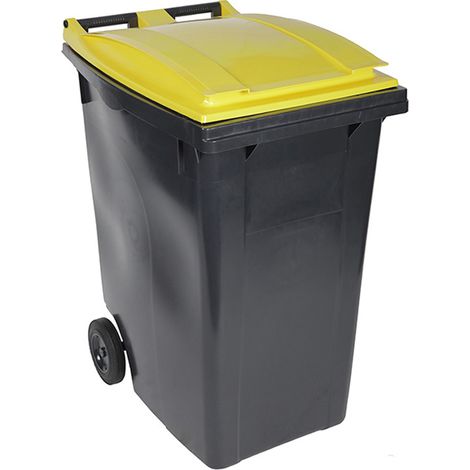 Bac roulant de tri sélectif 360L – Poubelle d'extérieur en polyéthylène haute densité – Résistant aux chocs – 2 roues pour mobilité – Sulo