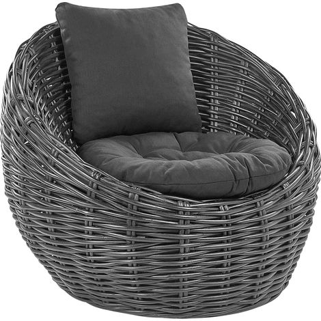 Garden Chair LERICI Rattan Black