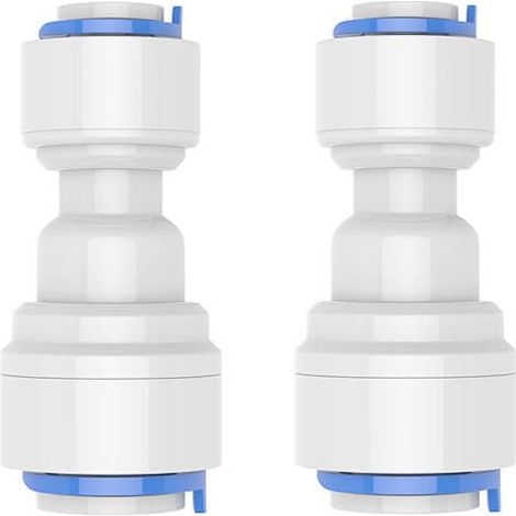 Raccord d'alimentation en eau - Raccord rapide - Filtre à eau - Adaptateur pour osmose inverse et filtre à eau - Robinet d'eau potable - Réfrigérateur côte à côte (1/4" à 3/8") (1/5)