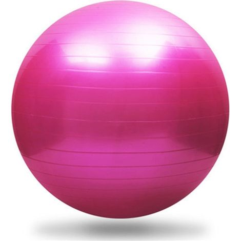 Ballon De Fitness - Ballon Yoga 65 Cm - Pour Exercice Gym, Grossesse Et Accouchement - Résistant Jusqu'à 75 Kg - Avec Pompe - Rose (1/3)