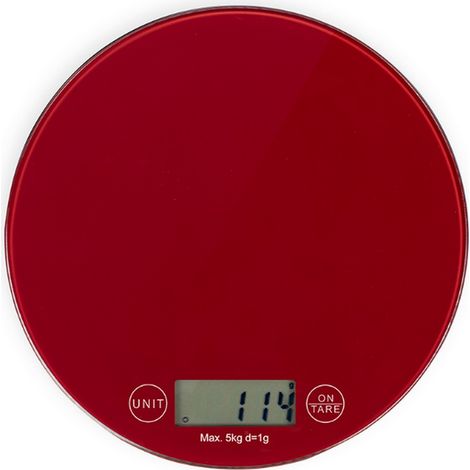 Báscula de cocina electrónica de 5 kg, color rojo chile - DOM494R - Livoo -