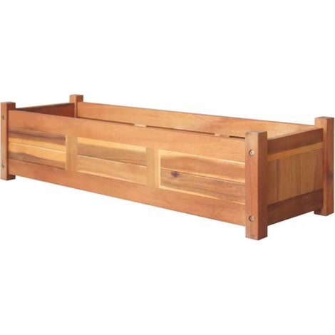 Lit surélevé de jardin Bois d'acacia 100x30x25 cm (1/5)