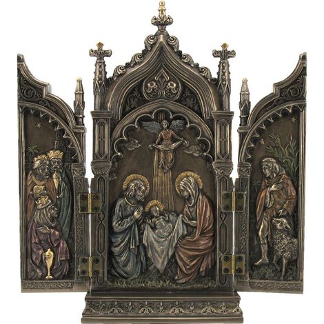 Signes Grimalt Figurines en bronze Triptych Gold Bronze 5x11x11cm 22284