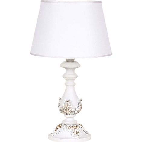 Lume In Legno Classico Bianco Opaco Con Paralume 1 Luce Fenicottero