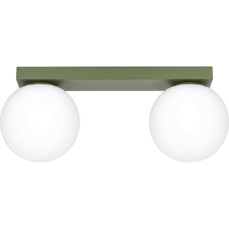 Plafoniere Yoli verde oliva 34.5x14.5x12cm Acciaio Sollux (1/5)