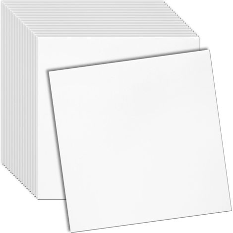 Panneaux De Plafond 3D En Polystyrène, Surface Lisse Sans Motif, Revêtement De Plafond Pour Salon Et Chambre, 50 x 50 cm, 24 Pièces, Blanc