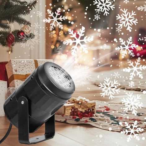 Projecteur lumineux de Noël en forme de flocon de neige pour une utilisation intérieure/extérieure - Projecteur LED étanche pour décorations de Noël - Projecteur pour Noël (1/5)