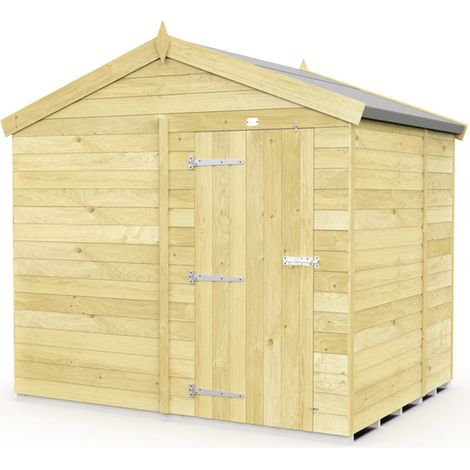 8 x 5 Feet Apex Shed - Single Door Without Windows - Wood - L158 x W231 x H217 cm