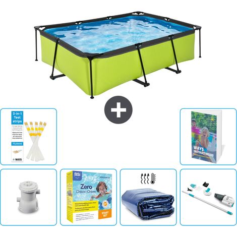 Exit Pool Rechteckig - 220x150x65 cm - 7-teilig S196