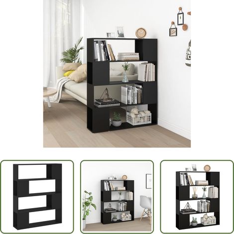 Raumteiler - Bücherregal Raumteiler Schwarz 100x24x124 cm (1/5)