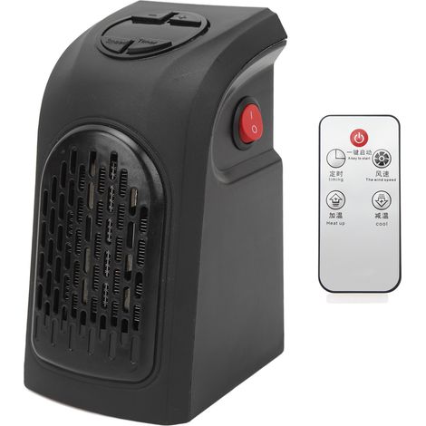 Petit chauffage portable 400W silencieux avec minuterie, chauffage uniforme PTC et LED, pour chambre, prise EU 200-240V (1/5)
