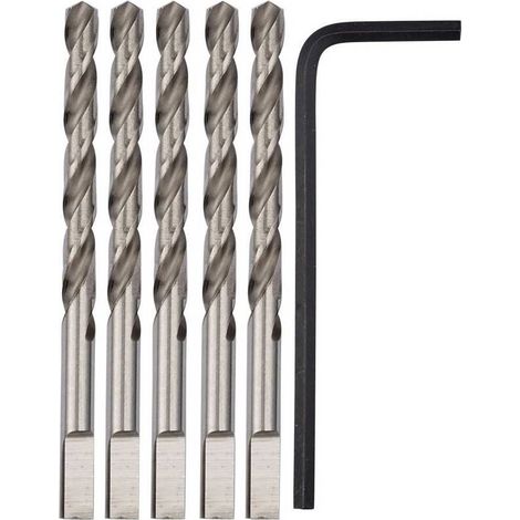 Lot de 5 Forets Hss D. 4 mm + Clé pour Kit Fraisoir Terrasse - D-Work