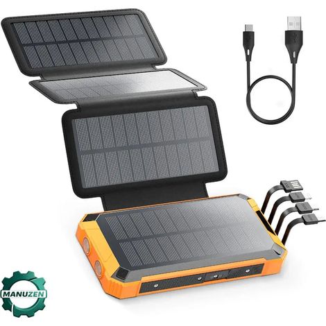 Manuzen - Batterie Solaire 26800mAh Chargeur Solaire Rapide QC3 3 Sorties (1/4)
