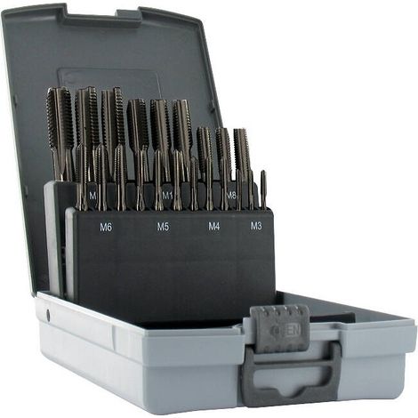 Coffret de 7 jeux de 3 tarauds à main HSS DIN 352 M3 à M12 - 21 pièces - TIVOLY